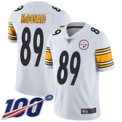 Men Pittsburgh Steelers Football #89 Limited White Vance McDonald Road 100th Season Vapor Untouchable Nike NFL Jersey